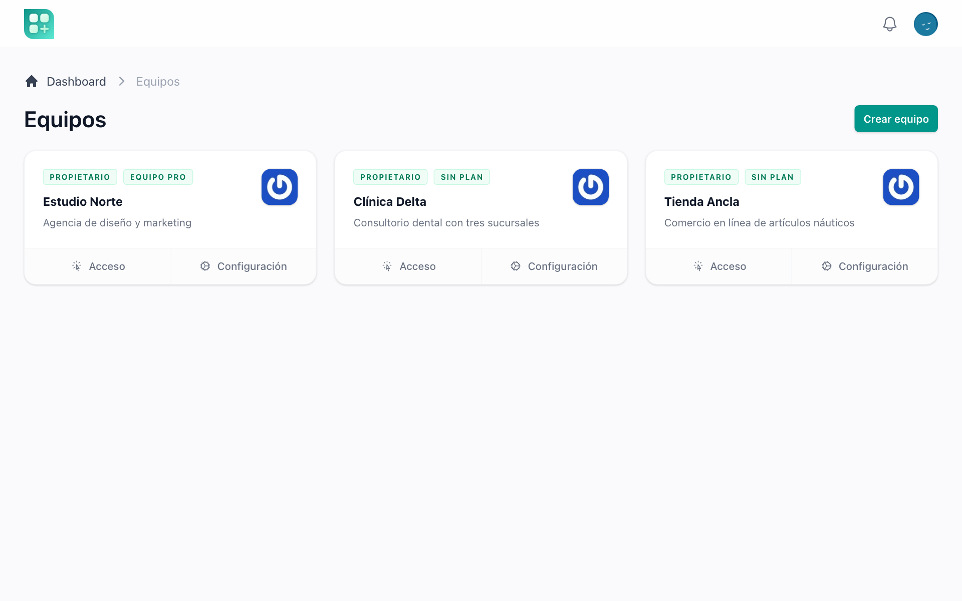 Elige un equipo o ve directamente al único